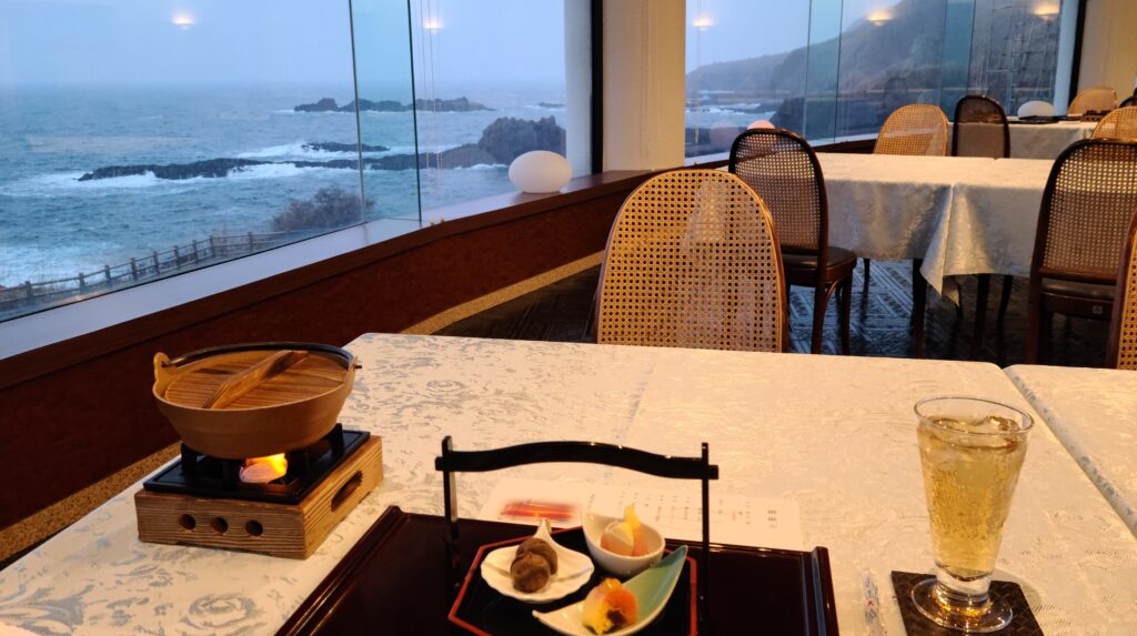 男鹿半島　男鹿リゾートホテルきららか　夕食　眺望