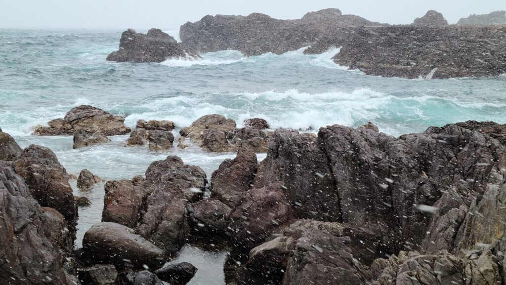 男鹿半島　男鹿水族館GAO　周辺からの眺望　雪景色