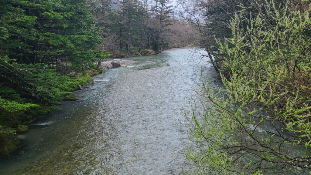 上高地　雨の風景