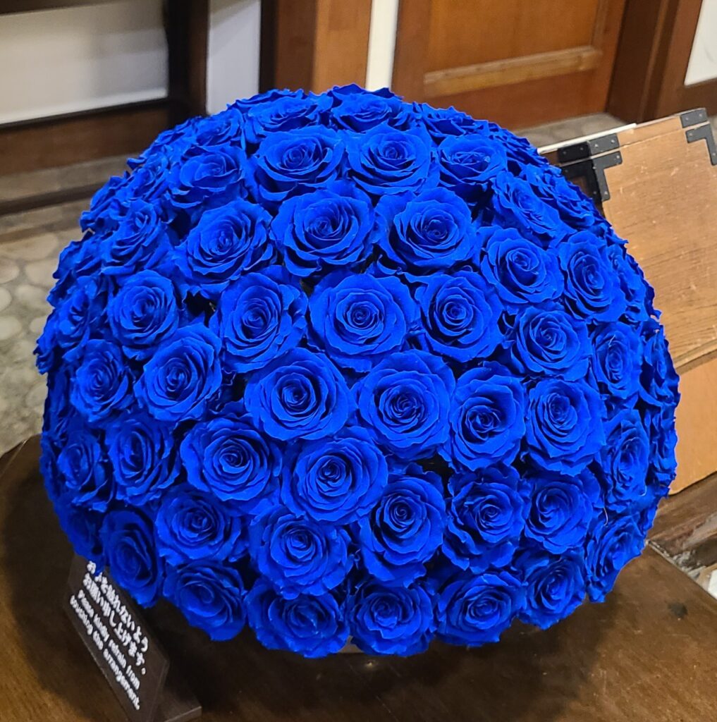 上高地帝国ホテル　青いバラの装花