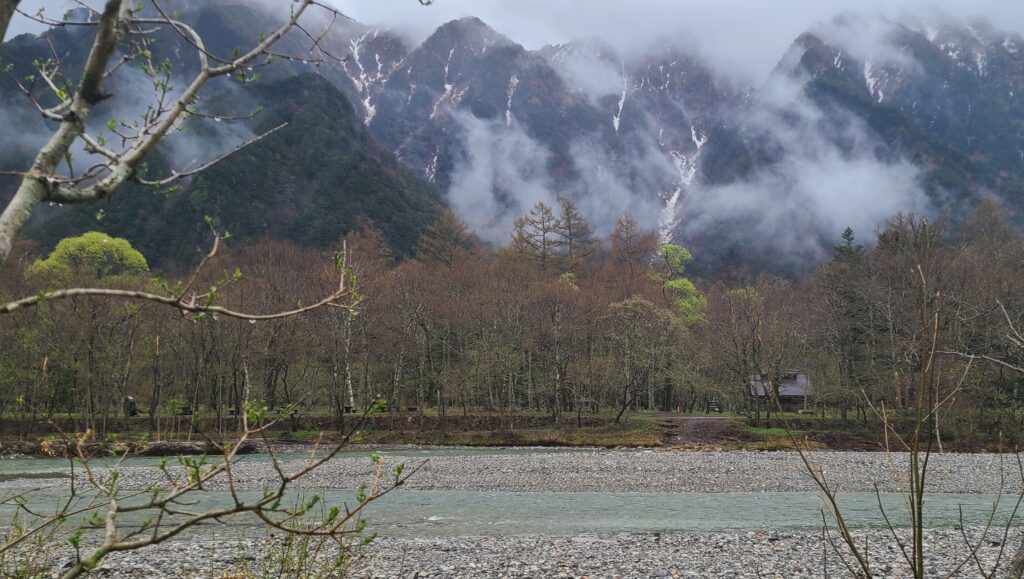 上高地　雨の風景